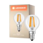 Ledvance Classic LED E14 Pære filament klar 4.2W 470lm - 927 ekstra varm hvit | beste fargegjengivelse - dimbar - erstatter 40W