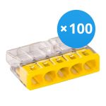 Fordelspakning 100x Wago 2273-205  Koblingsstykke| 5 Ståltråd Forbindelse