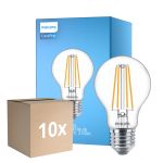 Fordelspakning 10x Philips Corepro LED Pære E27 Pære klar 8.5W 1055lm - 827 ekstra varm hvit | erstatter 75W