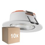 Fordelspakning 10x Ledvance Spot Combo Fire Rated FIX Hvit 5W 560lm 60D - 840 Kald Hvit | Utskjæring 70 - IP65 - Dimbar