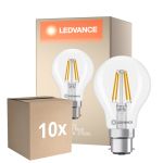 Fordelspakning 10x Ledvance Classic LED B22 Pære Filament Klar 3.4W 470lm - 827 Ekstra Varm Hvit | Erstatter 40W