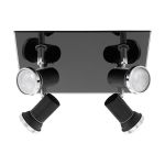 Eglo Taklampe Tamara 1 Stål Svart Krom 4x2.8W 4x250lm - 830 Varm Hvit | IP44 - Inkl. 4x GU10