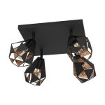 Eglo Taklampe Carlton 7 Stål Svart Kobber | IP20 - Egnet for 4x E27 